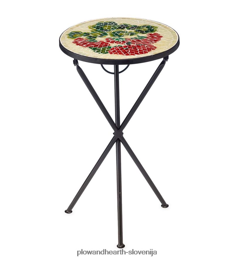 notranja/zunanja zložljiva stranska mizica iz geranije Plow & Hearth 2V46081172 gospodinjska posoda