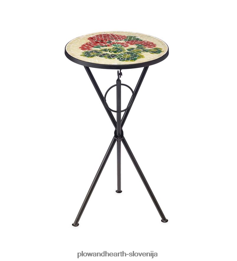 notranja/zunanja zložljiva stranska mizica iz geranije Plow & Hearth 2V46081172 gospodinjska posoda