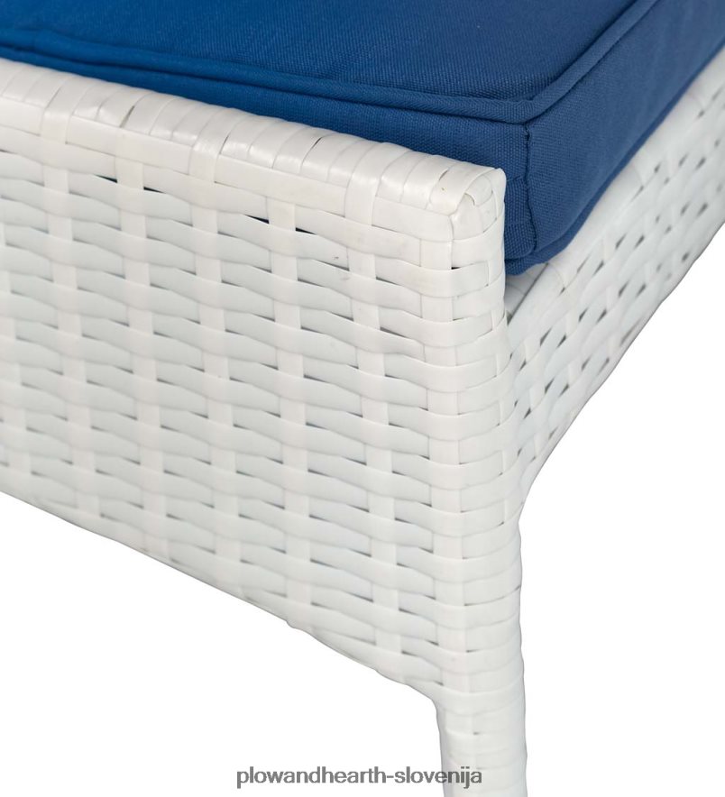 petdelna bela pletena dvoriščna garnitura z blazinami - bela Plow & Hearth 2V46081079 gospodinjska posoda