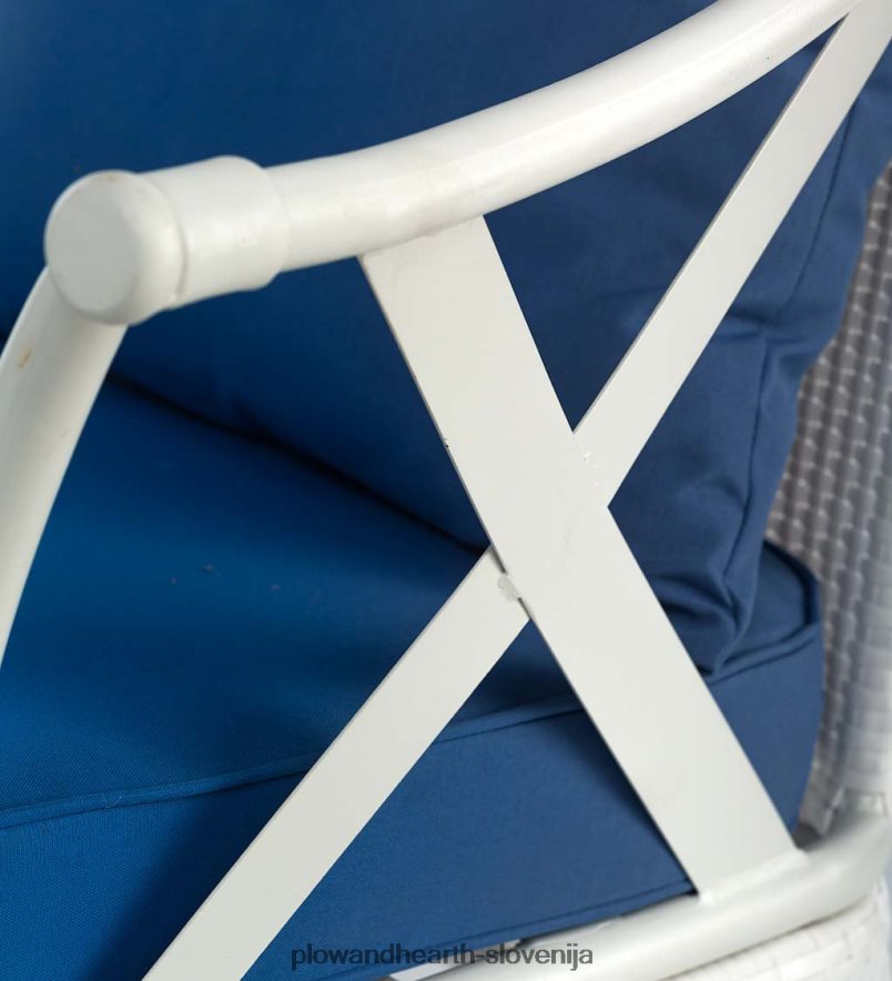 petdelna bela pletena dvoriščna garnitura z blazinami - bela Plow & Hearth 2V46081079 gospodinjska posoda