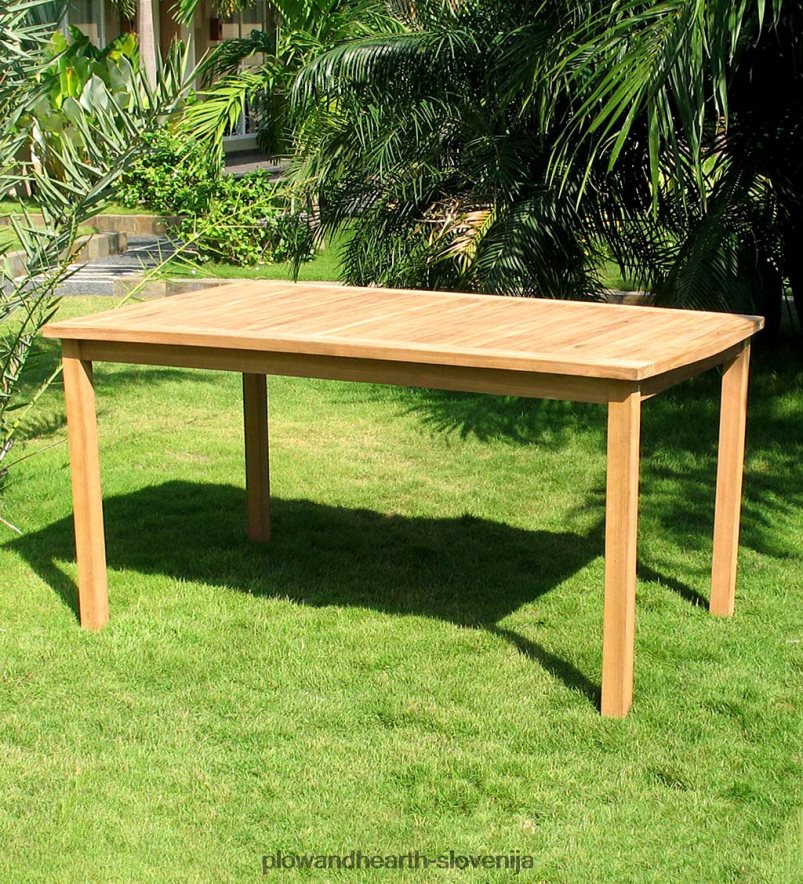 pravokotna jedilna miza iz tikovine Plow & Hearth 2V46081163 gospodinjska posoda