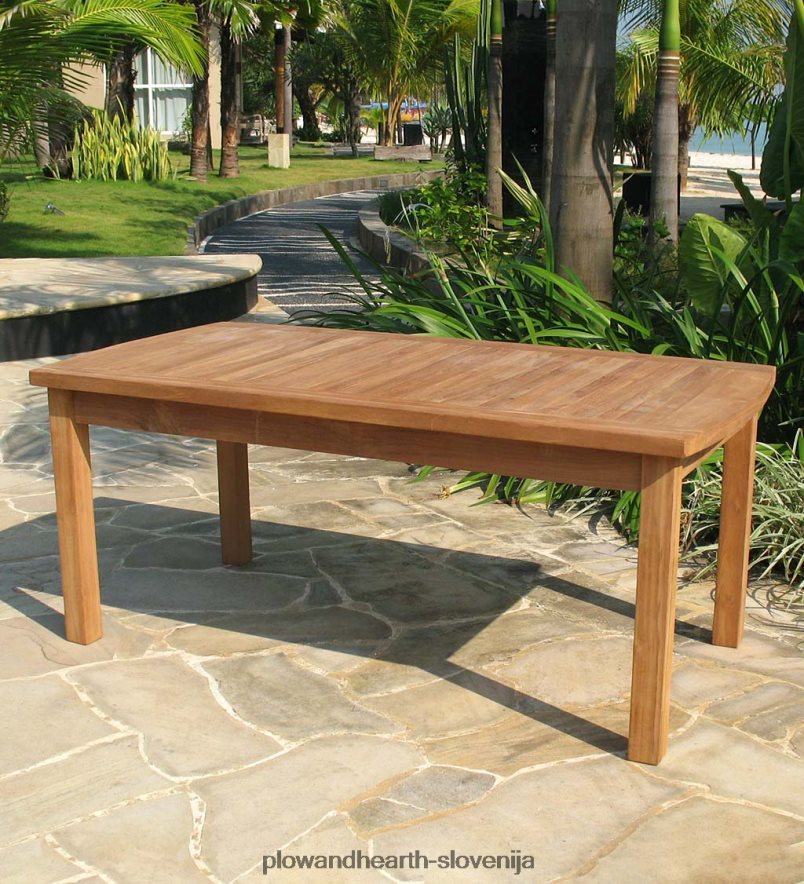 pravokotna klubska mizica iz tikovine Plow & Hearth 2V46081145 gospodinjska posoda