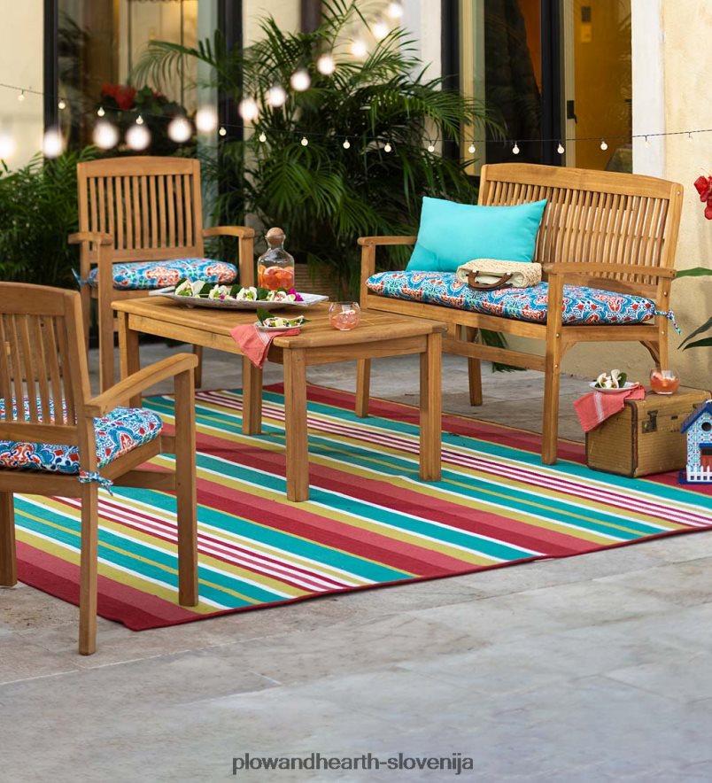 pravokotna klubska mizica iz tikovine Plow & Hearth 2V46081145 gospodinjska posoda