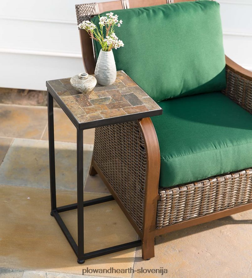 stranska mizica iz mozaika iz skrilavca Plow & Hearth 2V46081088 gospodinjska posoda