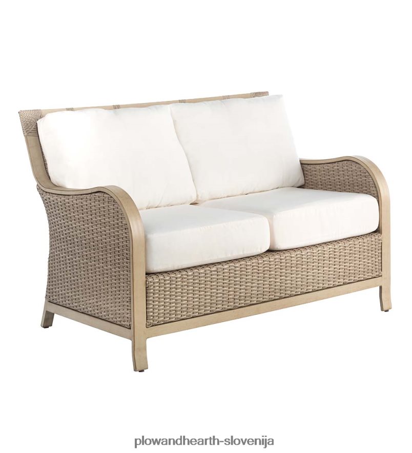 Štiridelni komplet iz vrbovega protja urbanna driftwood z blazinami - polnočna mornarica Plow & Hearth 2V46081158 gospodinjska posoda