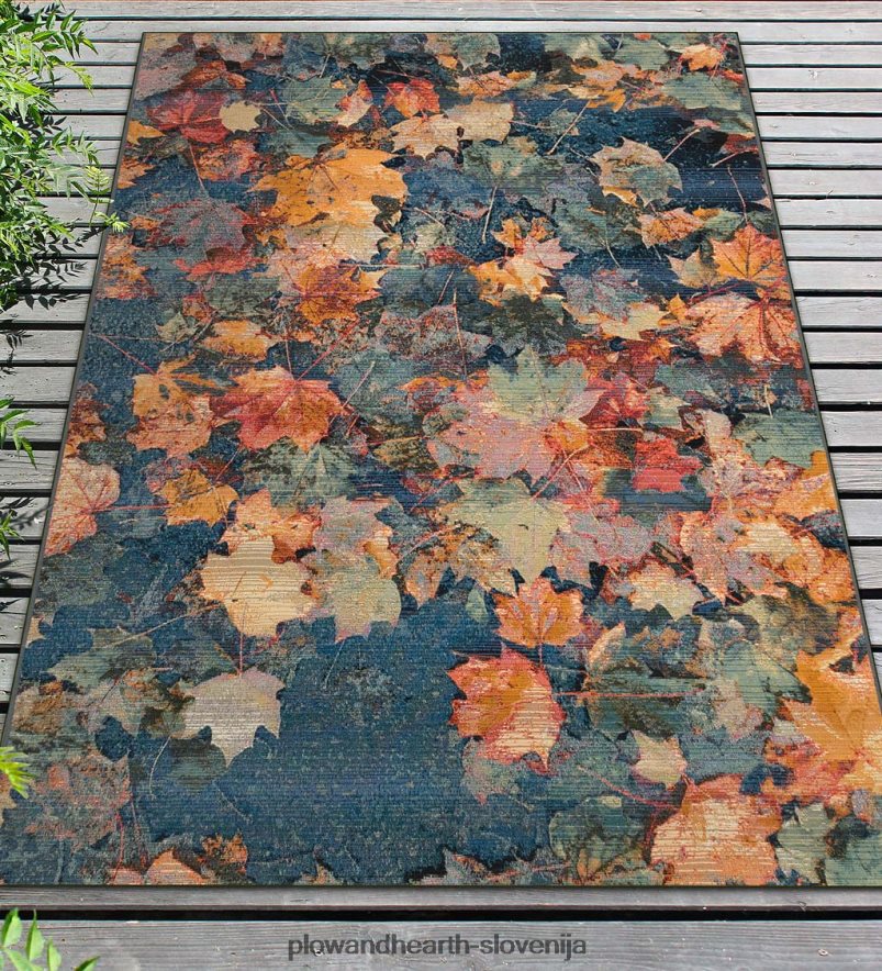 autumn leaves 100% polipropilenska notranja/zunanja preproga Plow & Hearth 2V46081359 gospodinjska posoda