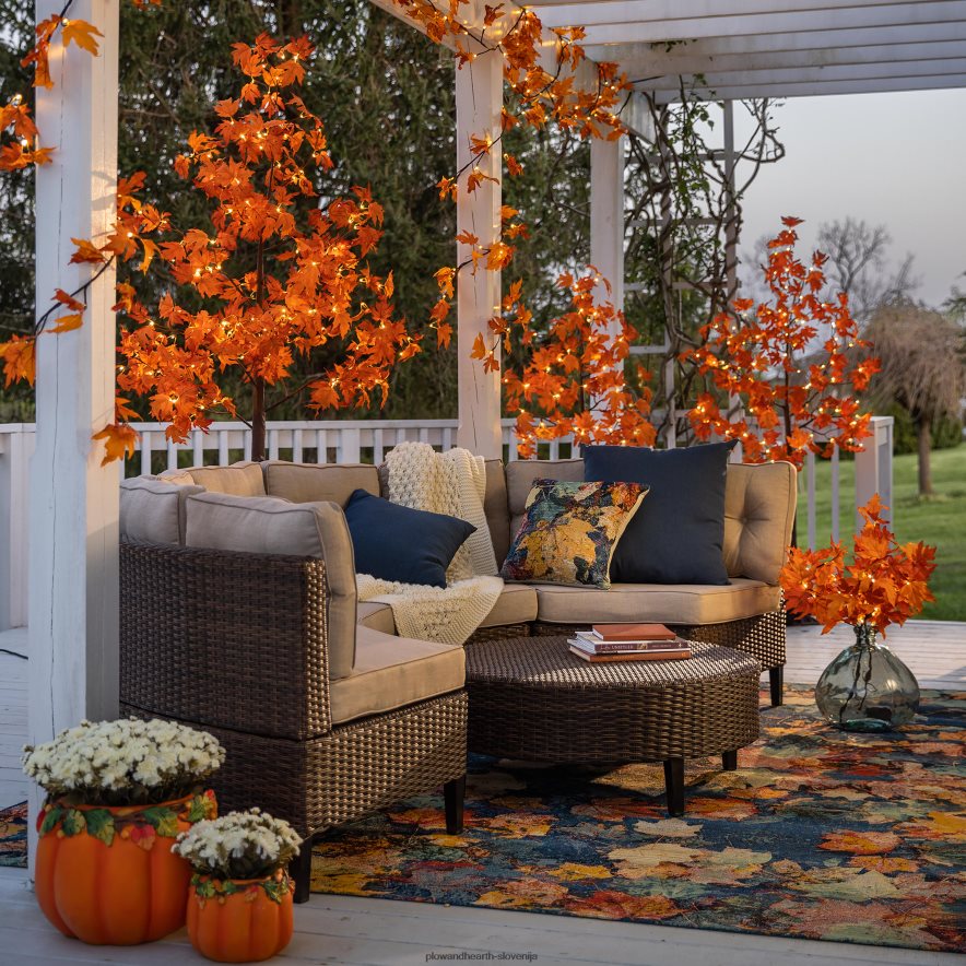 autumn leaves 100% polipropilenska notranja/zunanja preproga Plow & Hearth 2V46081359 gospodinjska posoda