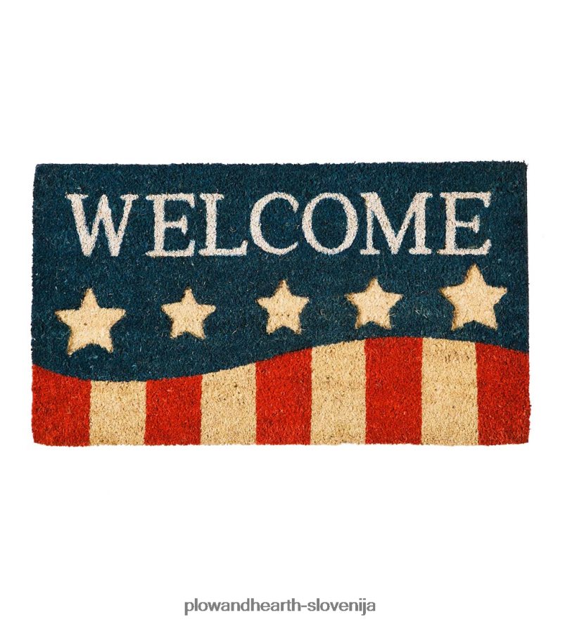 notranja/zunanja podloga iz kokosovih vlaken s patriotskimi črtami Plow & Hearth 2V46081382 gospodinjska posoda