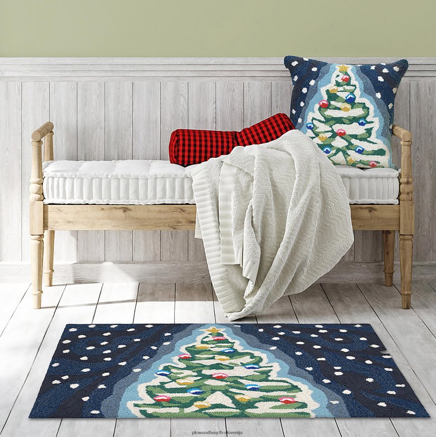 notranja/zunanja preproga za božično drevo, ročno zataknjena Plow & Hearth 2V46081317 gospodinjska posoda