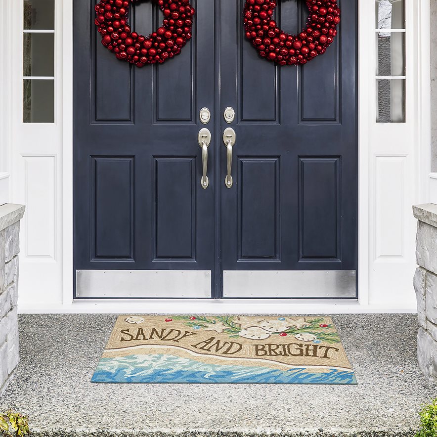 notranja/zunanja ročno kljukana peščena in svetla preproga Plow & Hearth 2V46081314 gospodinjska posoda