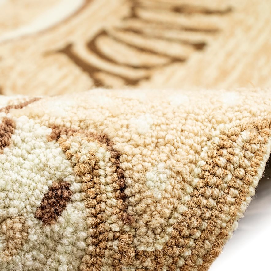 notranja/zunanja ročno kljukana peščena in svetla preproga Plow & Hearth 2V46081314 gospodinjska posoda