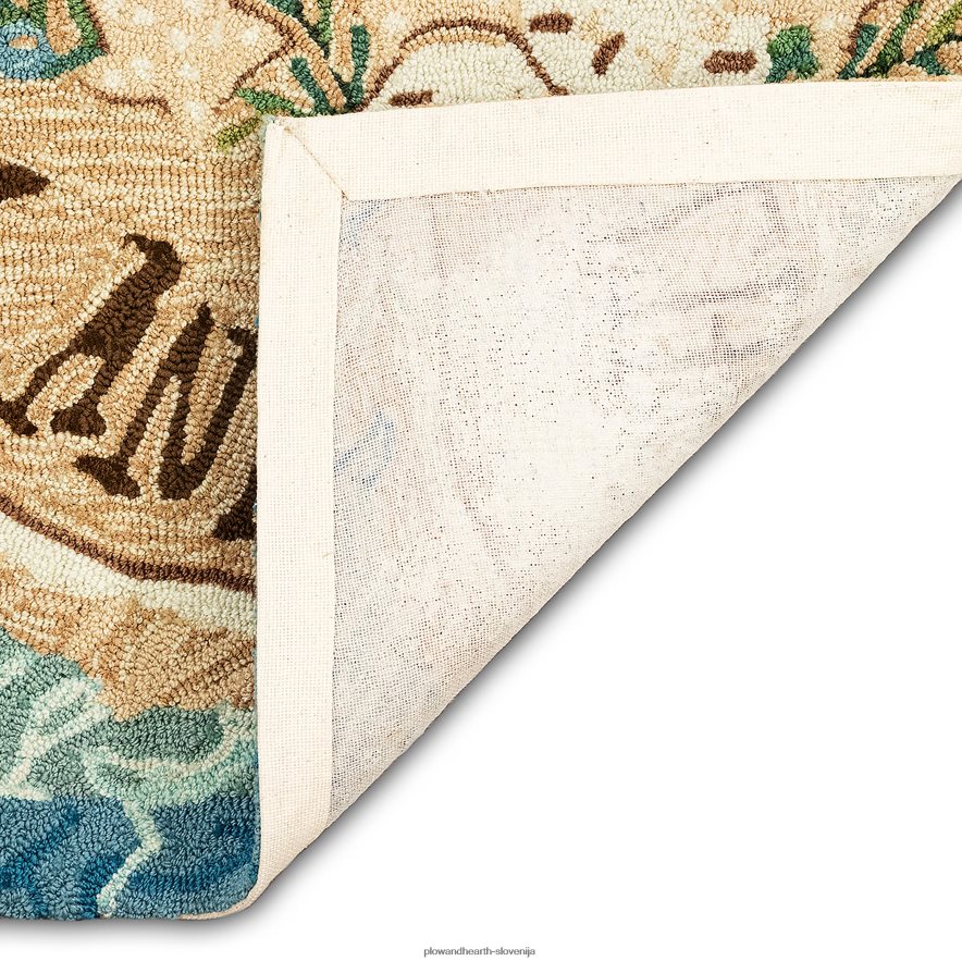 notranja/zunanja ročno kljukana peščena in svetla preproga Plow & Hearth 2V46081314 gospodinjska posoda