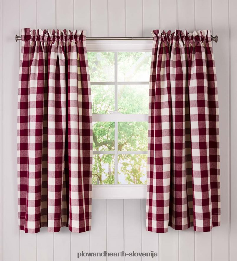 bombažne zavese v karo karo, 54 l par - črne Plow & Hearth 2V46083171 gospodinjska posoda