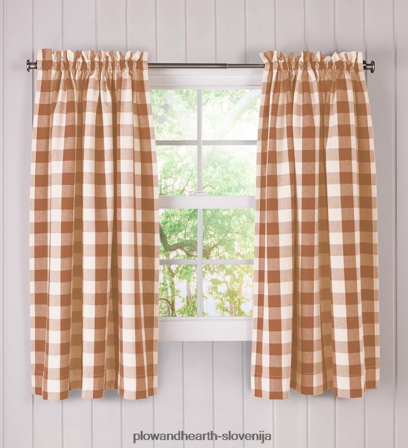 bombažne zavese v karo karo, 54 l par - črne Plow & Hearth 2V46083171 gospodinjska posoda