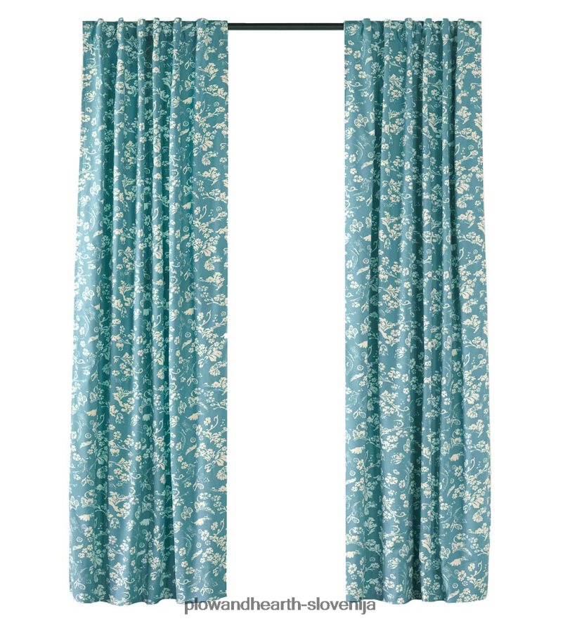 izolacijska panelna zavesa z žepkasto palico iz cvetličnega damasta, 42 š x 63 d - rdeča Plow & Hearth 2V46083148 gospodinjska posoda