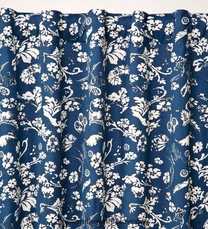 izolacijska panelna zavesa z žepkasto palico iz cvetličnega damasta, 42 š x 63 d - rdeča Plow & Hearth 2V46083148 gospodinjska posoda