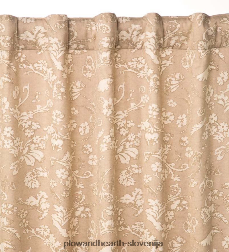 izolacijska panelna zavesa z žepkasto palico iz cvetličnega damasta, 42 š x 63 d - rdeča Plow & Hearth 2V46083148 gospodinjska posoda