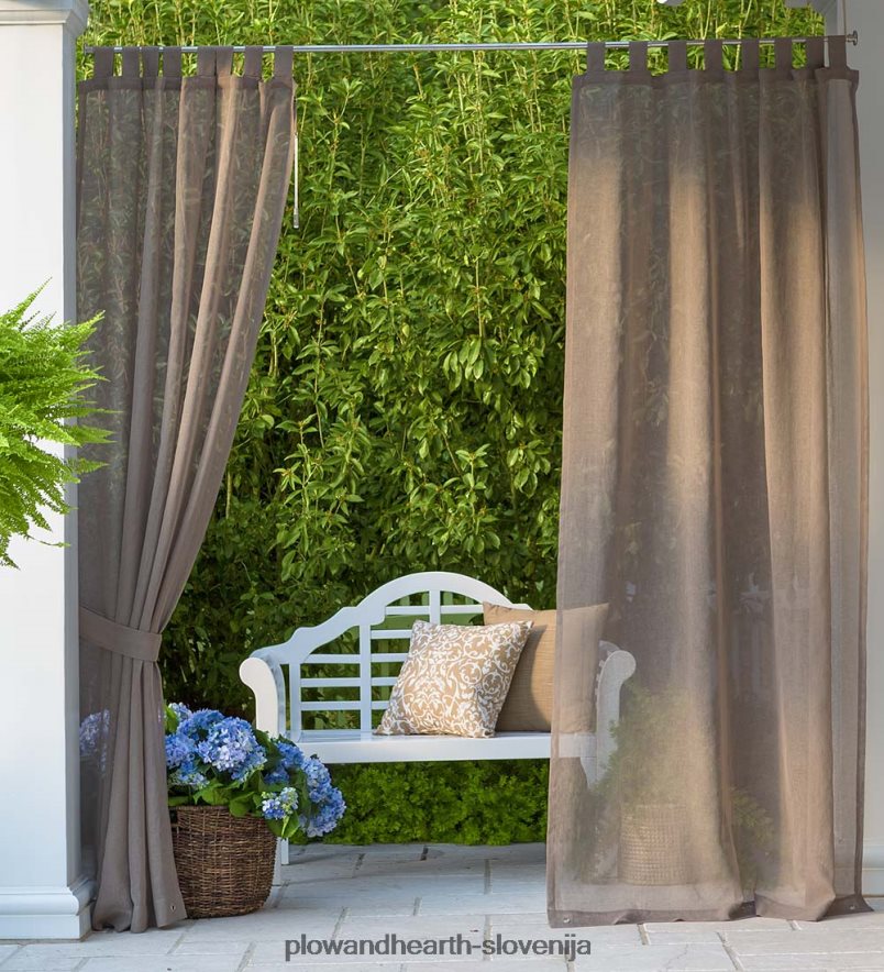 zunanja zavesa sunspun tab top, 110 š x 84 d - siva Plow & Hearth 2V46083160 gospodinjska posoda