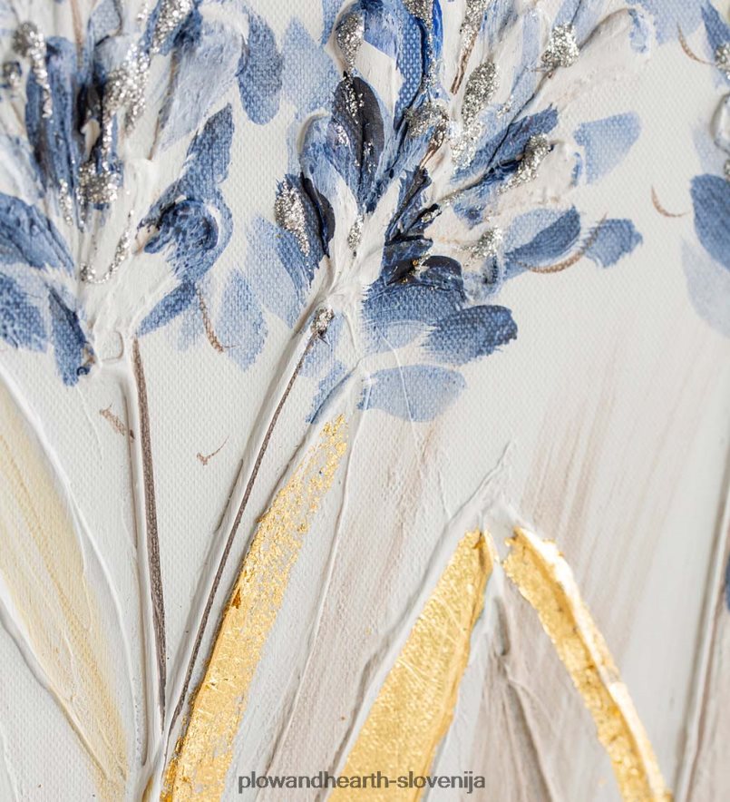 ročno poslikano platno lila stenski dekor Plow & Hearth 2V46082527 gospodinjska posoda