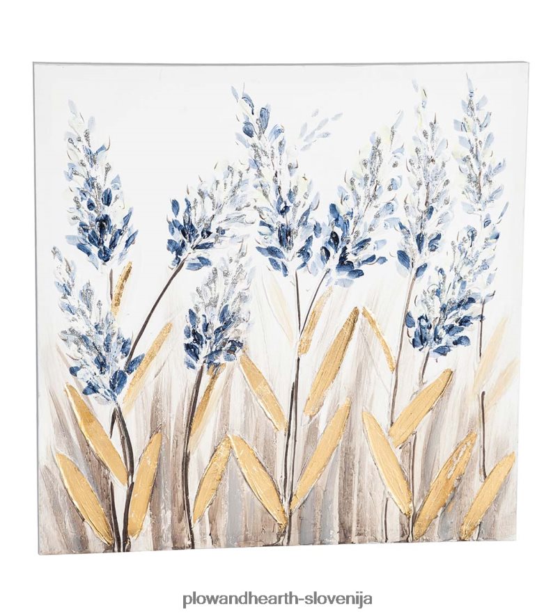 ročno poslikano platno lila stenski dekor Plow & Hearth 2V46082527 gospodinjska posoda