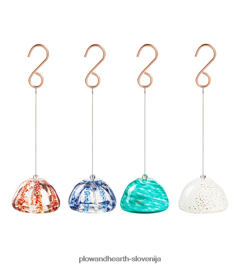 umetniško steklo zračni rastlinski dekor - rdeč Plow & Hearth 2V46083001 gospodinjska posoda