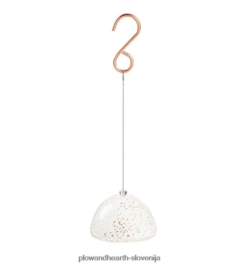 umetniško steklo zračni rastlinski dekor - rdeč Plow & Hearth 2V46083001 gospodinjska posoda