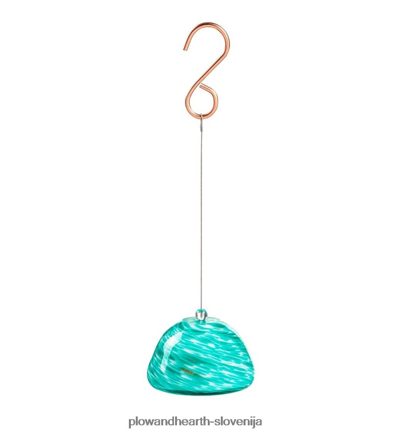 umetniško steklo zračni rastlinski dekor - rdeč Plow & Hearth 2V46083001 gospodinjska posoda