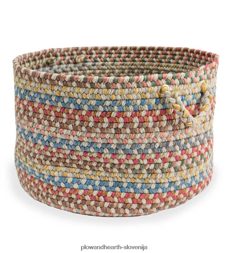 afton gorska notranja/zunanja pletena košara iz polipropilena z ročaji - biser Plow & Hearth 2V46082438 gospodinjska posoda