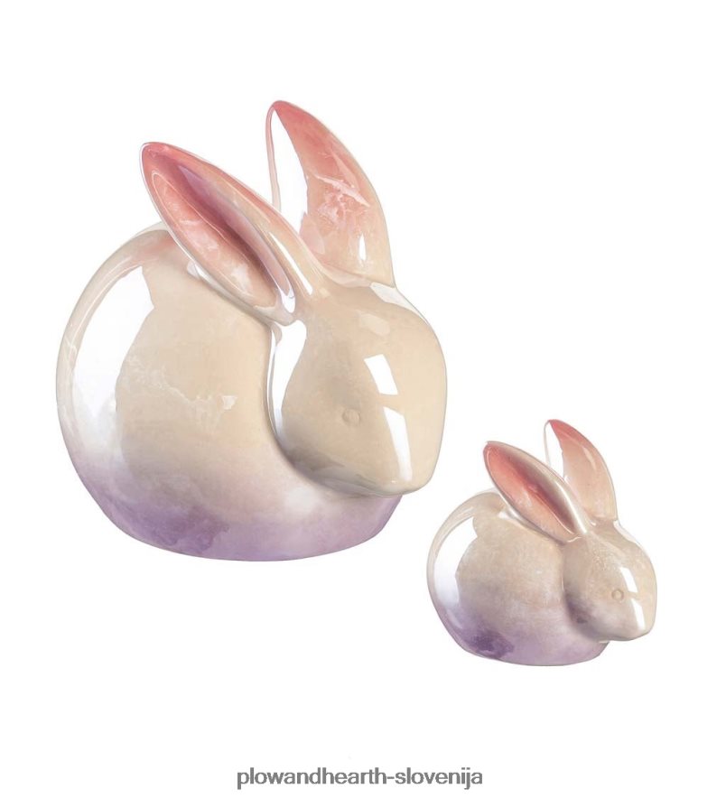 keramični namizni dekor zajček, set 2 kom Plow & Hearth 2V46082341 gospodinjska posoda