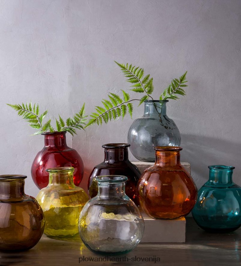 ovalna vaza z baloni iz recikliranega stekla - roza Plow & Hearth 2V46082465 gospodinjska posoda