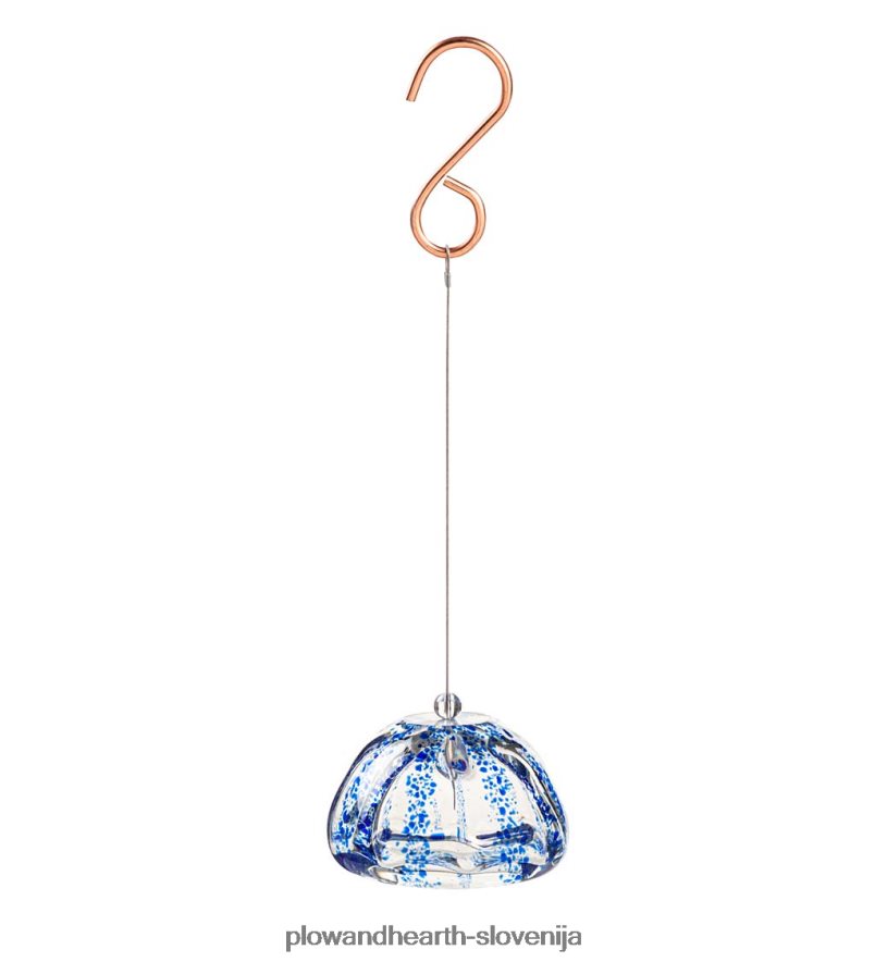 umetniško steklo zračni rastlinski dekor - modrozelena Plow & Hearth 2V46082340 gospodinjska posoda