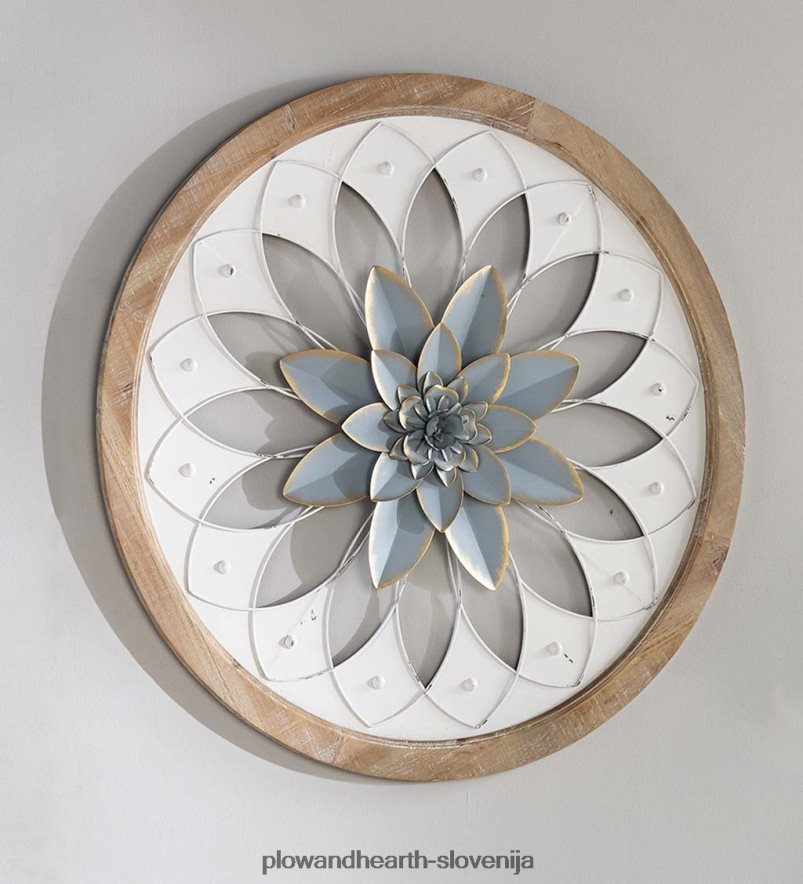 cvetlične stenske umetnine, izdelane iz lesa in kovine Plow & Hearth 2V46082466 gospodinjska posoda