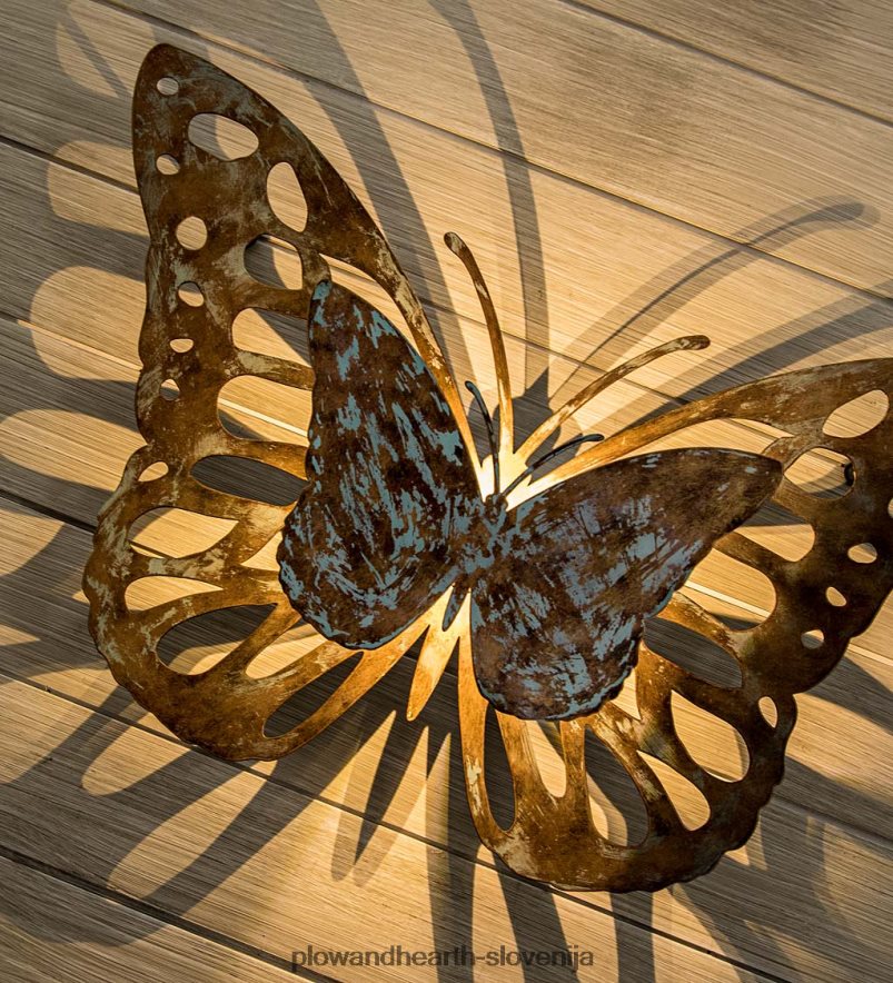 osvetljena lasersko izrezana stenska umetnost metulja Plow & Hearth 2V46082387 gospodinjska posoda