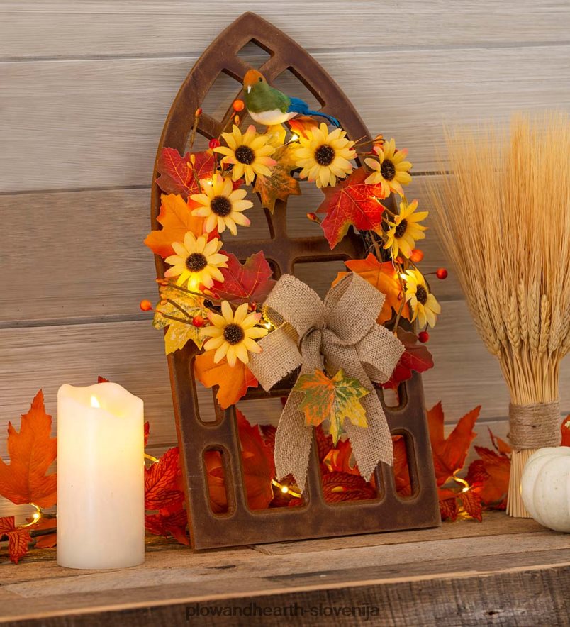 svetlobni venec na stenski umetnosti okna katedrale Plow & Hearth 2V46082427 gospodinjska posoda