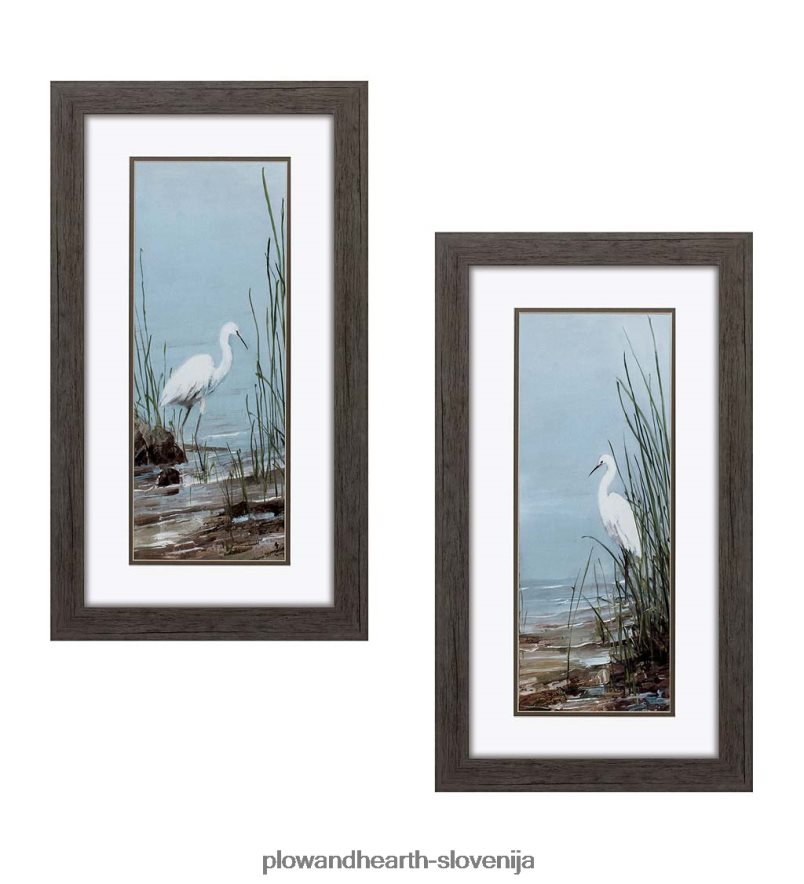 uokvirjena stenska slika čaplja, komplet 2 Plow & Hearth 2V46082522 gospodinjska posoda