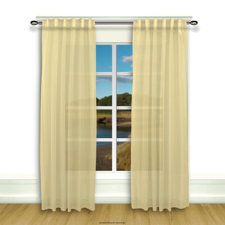 layla pari nagubanih panelnih zaves - butterscotch - 63 x 104 Plow & Hearth 2V46082603 gospodinjska posoda