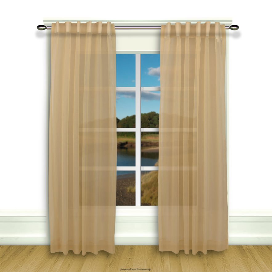 layla pari nagubanih panelnih zaves - butterscotch - 63 x 104 Plow & Hearth 2V46082603 gospodinjska posoda