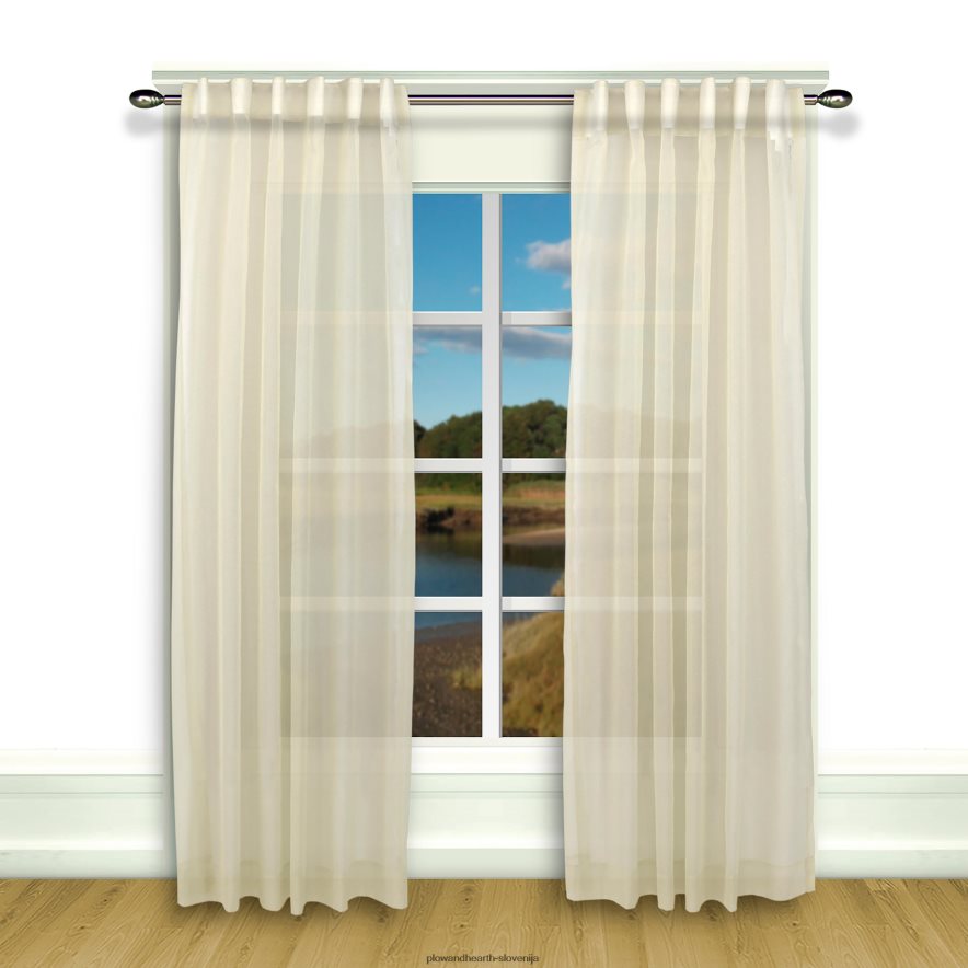 layla pari nagubanih panelnih zaves - butterscotch - 63 x 104 Plow & Hearth 2V46082603 gospodinjska posoda