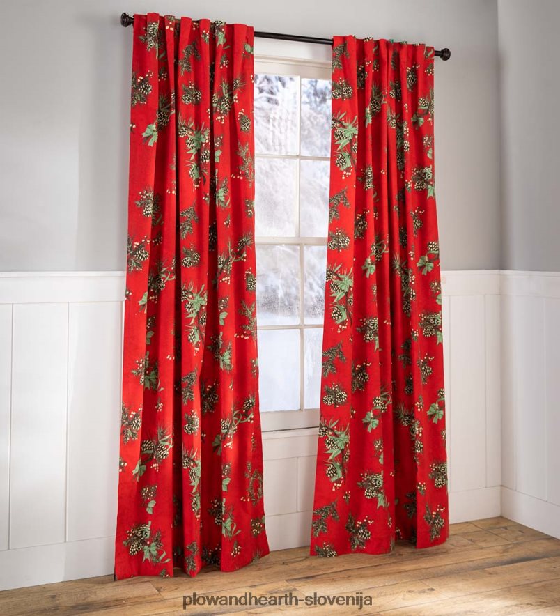 počitniške mirne zavese z žepom/jezičkom na zadnji strani Plow & Hearth 2V46082561 gospodinjska posoda