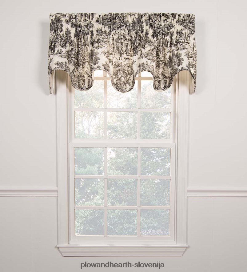 victoria park toaletna obleka z nazobčanim pokrovčkom, 70 š x 15 d - črna Plow & Hearth 2V46082621 gospodinjska posoda