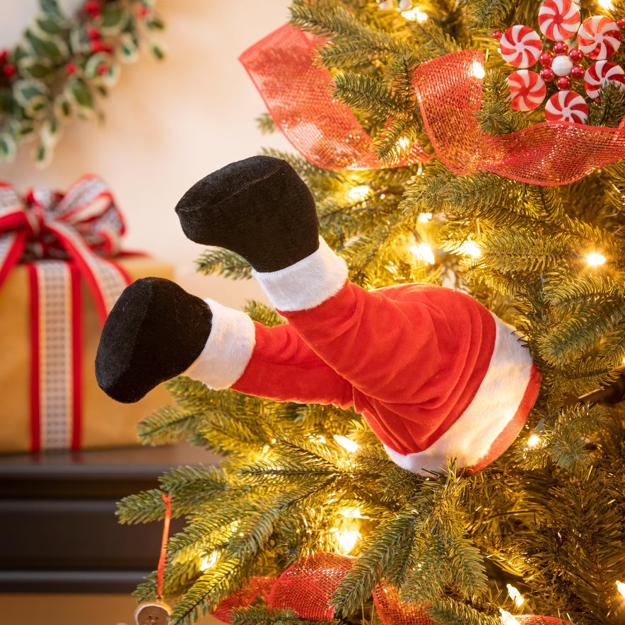 animirano brcanje božičkovih nog drevesnega okrasja Plow & Hearth 2V46081730 gospodinjska posoda