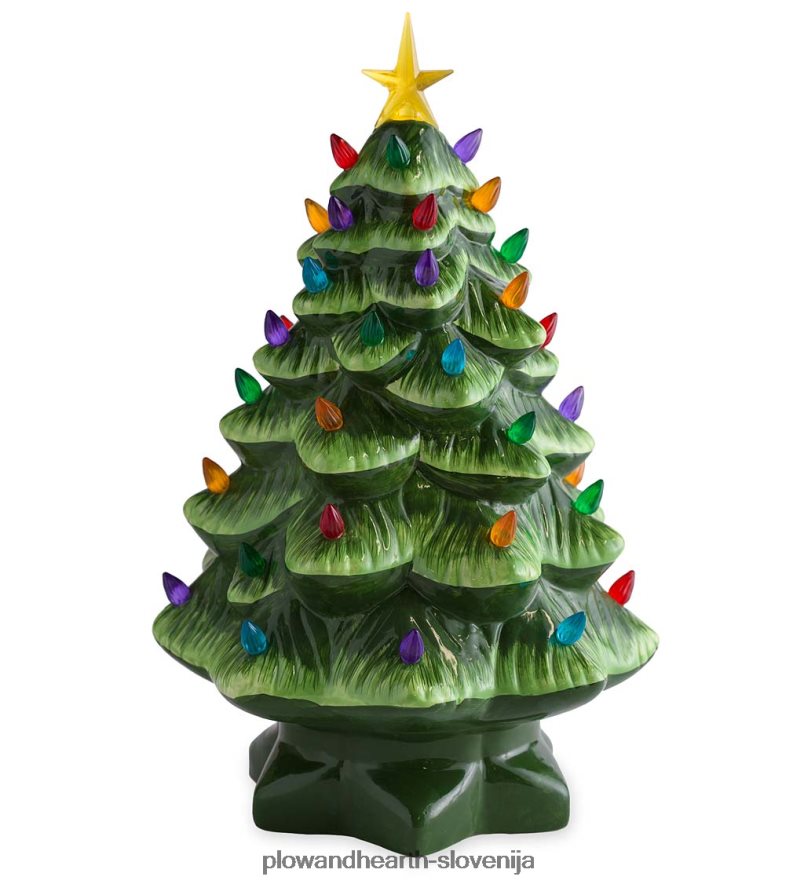 notranja/zunanja keramična božična jelka na baterije Plow & Hearth 2V46081688 gospodinjska posoda