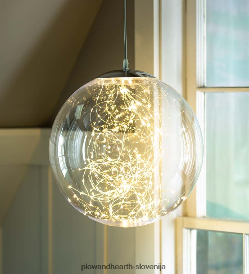 notranje/zunanje osvetljene akrilne krogle z mikro LED Plow & Hearth 2V46081663 gospodinjska posoda