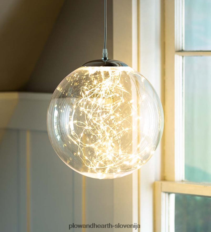 notranje/zunanje osvetljene akrilne krogle z mikro LED Plow & Hearth 2V46081663 gospodinjska posoda