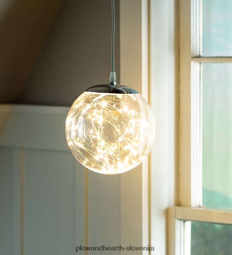 notranje/zunanje osvetljene akrilne krogle z mikro LED Plow & Hearth 2V46081663 gospodinjska posoda