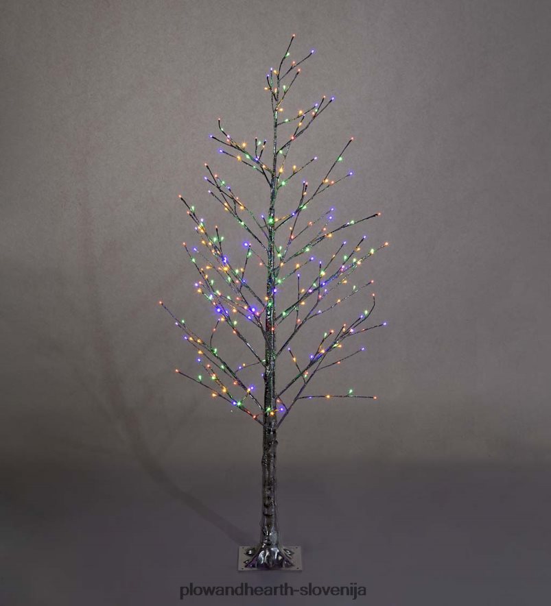 srebrno kovinsko drevo za notranje/zunanje prostore z lučkami z dvojno funkcijo Plow & Hearth 2V46081672 gospodinjska posoda