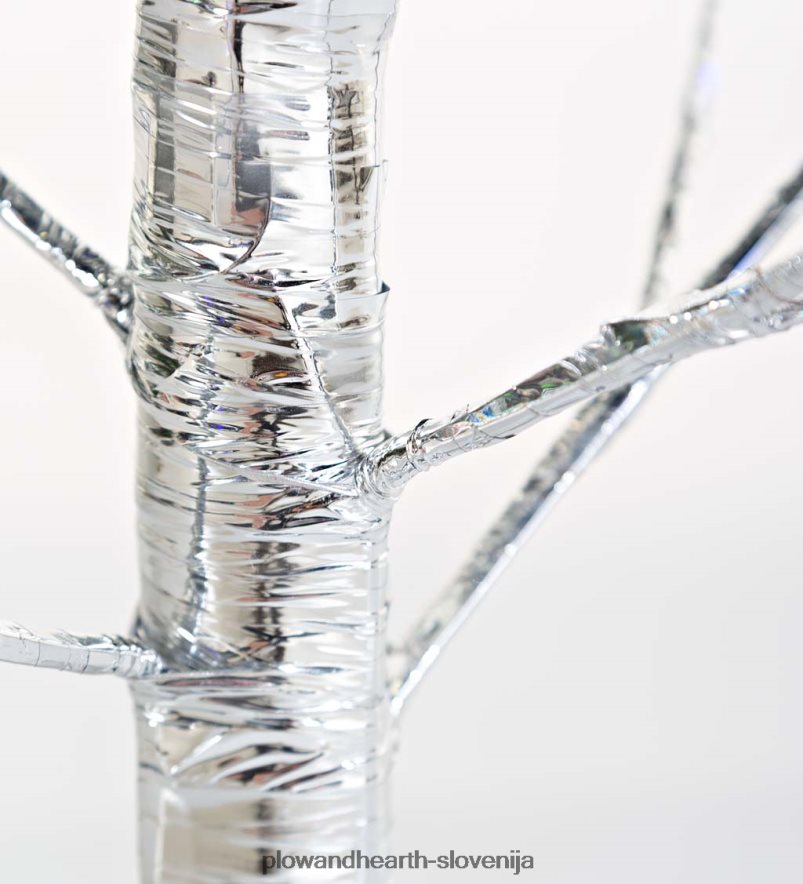 srebrno kovinsko drevo za notranje/zunanje prostore z lučkami z dvojno funkcijo Plow & Hearth 2V46081672 gospodinjska posoda