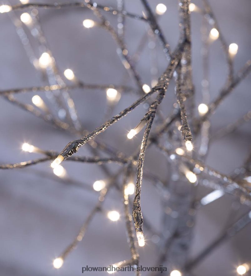 srebrno kovinsko drevo za notranje/zunanje prostore z lučkami z dvojno funkcijo Plow & Hearth 2V46081672 gospodinjska posoda