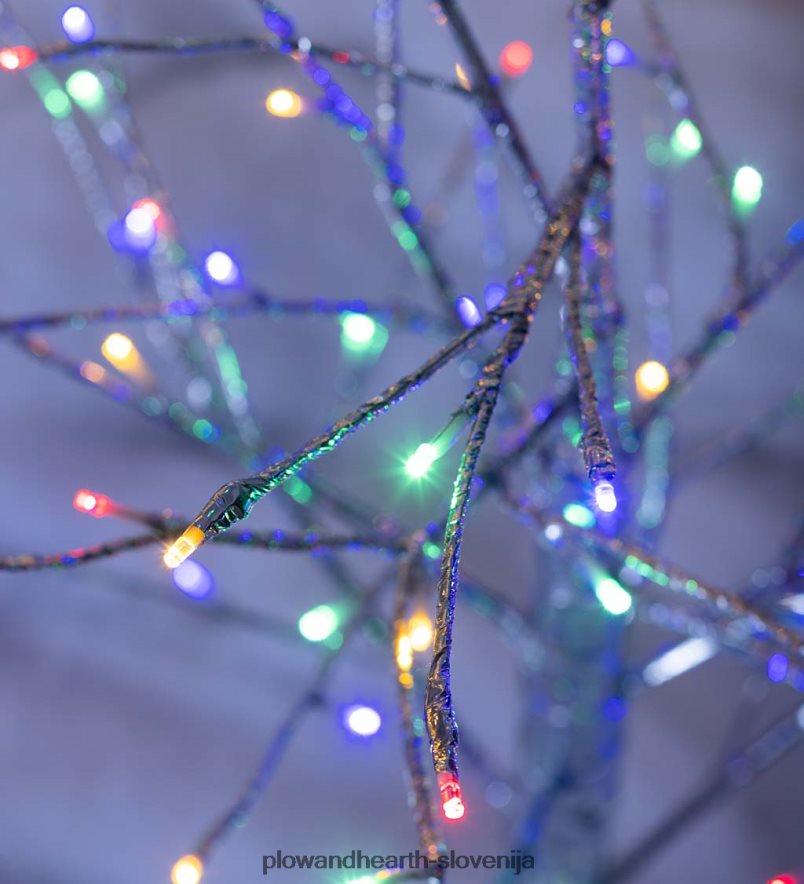 srebrno kovinsko drevo za notranje/zunanje prostore z lučkami z dvojno funkcijo Plow & Hearth 2V46081672 gospodinjska posoda