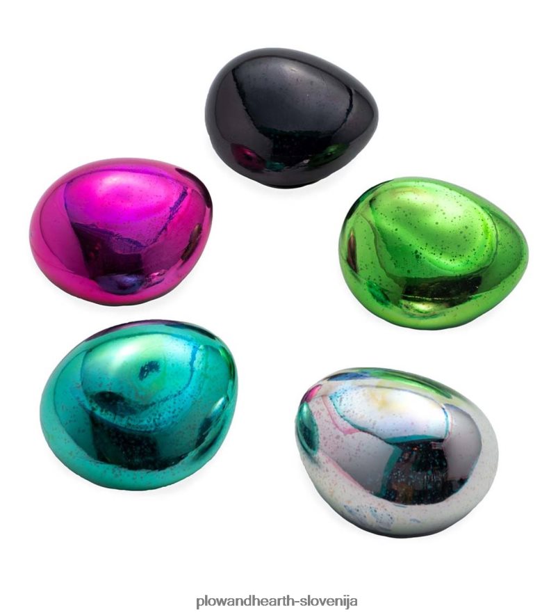 osvetljeno umetniško steklo okrasno svetleče vrtno kamenje - zeleno Plow & Hearth 2V46081680 gospodinjska posoda